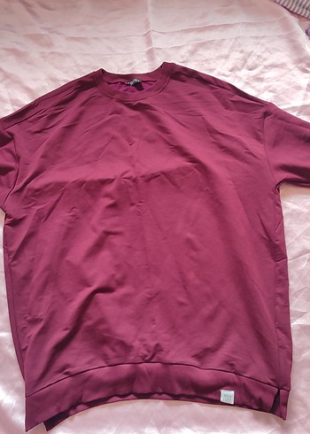 Bordo Kadın Sweatshirt Uzun Kollu Rahat Kesim - Görsel 3