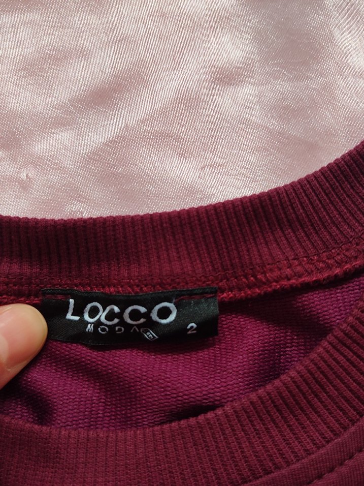 Bordo Kadın Sweatshirt Uzun Kollu Rahat Kesim - Görsel 2