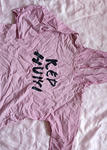 Pembe Baskılı Hamile Tişörtü, Kısa Kollu, Rüzgarlıklı - Görsel 2