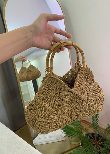 Bej Örgü Bohem Kadın Çanta - Görsel 2