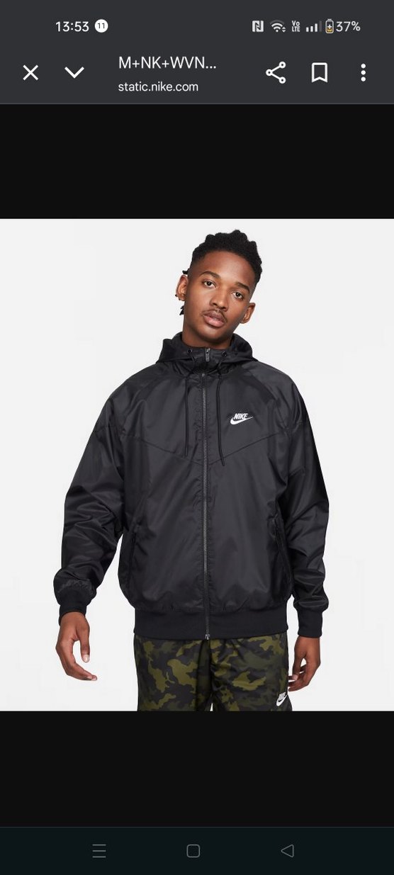 Nike Siyah Kapüşonlu Erkek Rüzgarlık - Görsel 4