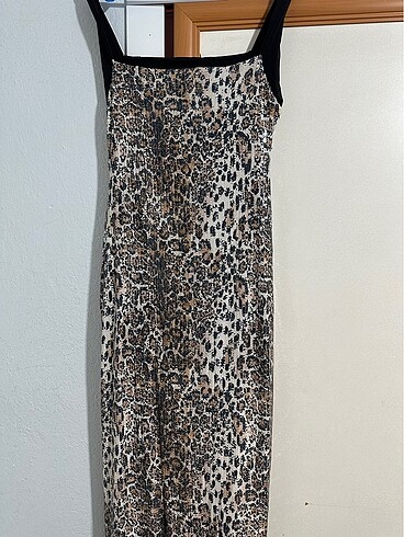 Leopar desen paletli elbise