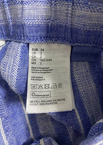 Mavi Bağlamalı Pamuklu hm şort - Görsel 4