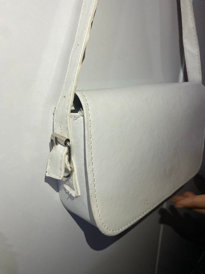 Beyaz Deri Kadın Çanta - Görsel 2
