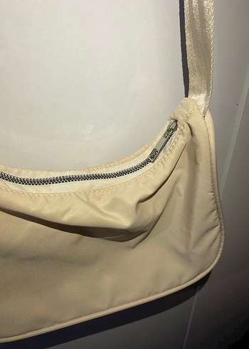 Bej Fermuarlı Kadın Omuz Çantası - Görsel 2