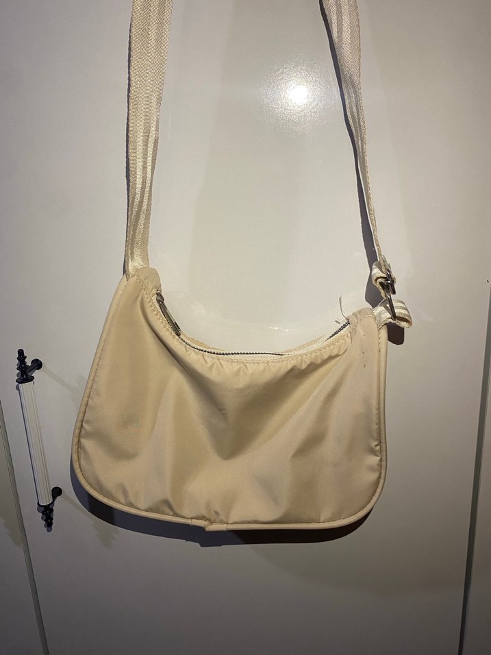 Bej Fermuarlı Kadın Omuz Çantası - Görsel 3