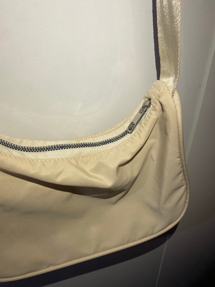 Bej Fermuarlı Kadın Omuz Çantası - Görsel 2