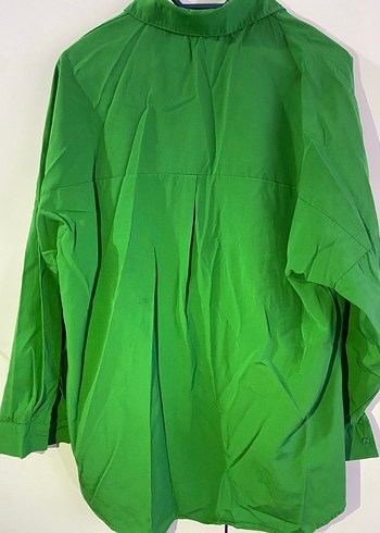 Kadın Yeşil Uzun Kollu Düğmeli Gömlek - Görsel 2