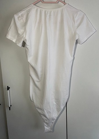 Beyaz Kısa Kollu kadın çıtçıtlı body - Görsel 2