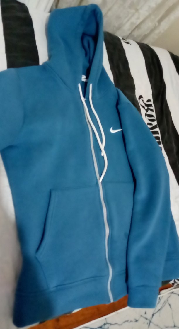 Erkek Mavi Nike Kapüşonlu Fermuarlı Sweatshirt - Görsel 2