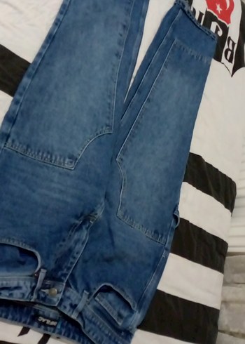 Kadın Mavi Denim Kemerli Skinny Jean - Görsel 3