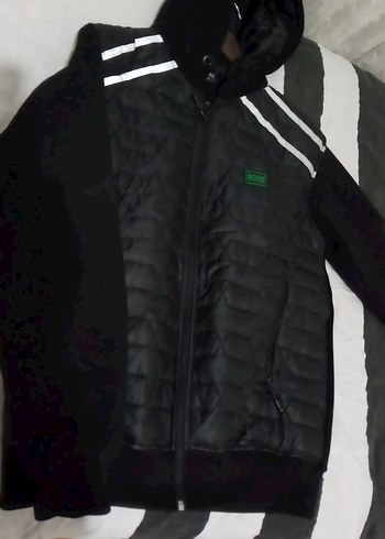 Siyah Kapüşonlu Erkek Fermuarlı Mont - Görsel 2