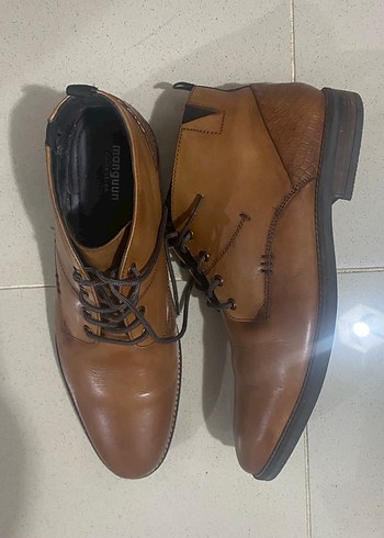 Manguun Marka Kahverengi Deri Bağcıklı Erkek Bot - Görsel 6