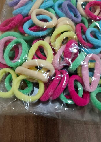 Renkli Lastikli Çocuk Saç Tokaları 100 adet - Görsel 2