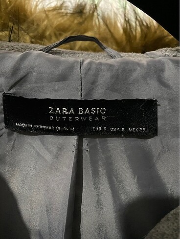 s Beden gri Renk Zara mont