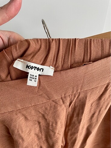 40 Beden kahverengi Renk Koton ketenli pantolon