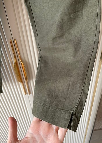 34 Beden Koton haki keten pantolon