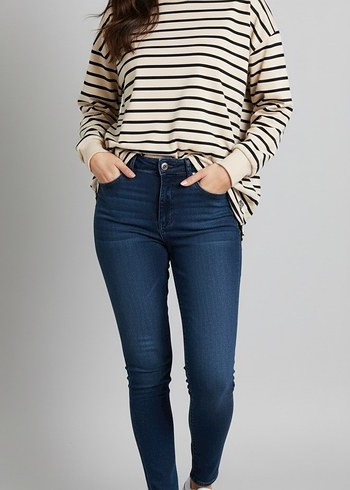 Navy Renk Normal Boy Kadın Sweatshirt
