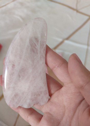 Eklips Pembe Kuvars Gua Sha Yüz Masaj Taşı - Görsel 3