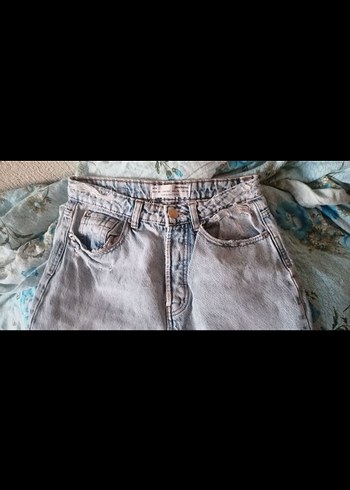 Buz mavisi mom jean pantolon - Görsel 2