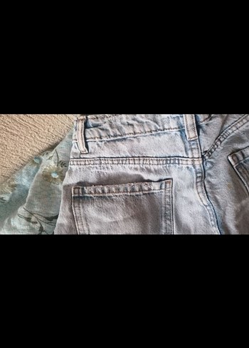 Buz mavisi mom jean pantolon - Görsel 5