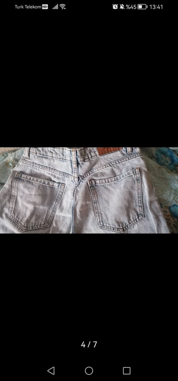 Buz mavisi mom jean pantolon - Görsel 3