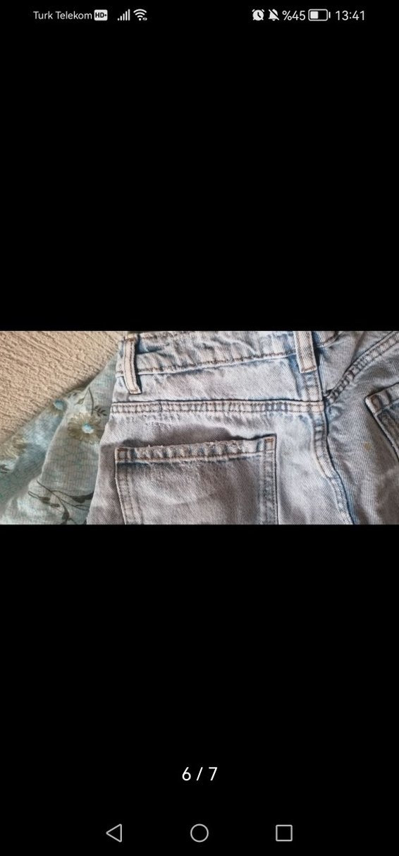 Buz mavisi mom jean pantolon - Görsel 5