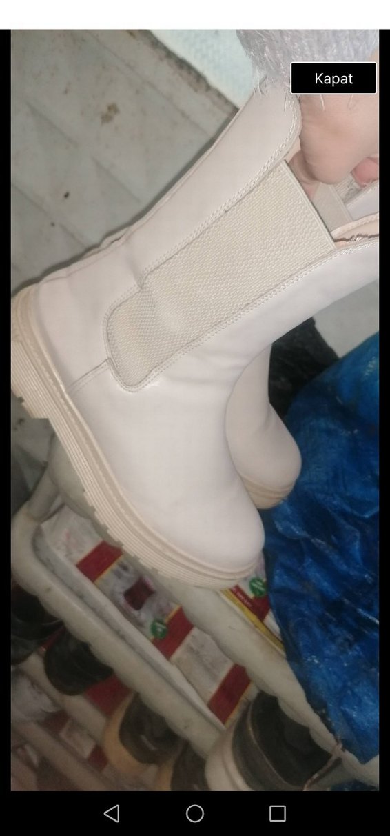 Krem Kadın Platform Topuklu Botlar - Görsel 3