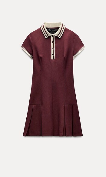 s Beden bordo Renk Zara elbise