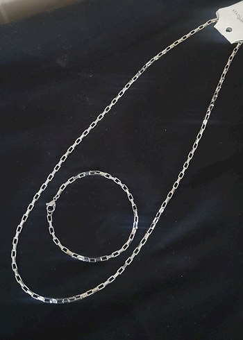 Gri Minimalist Erkek Kolye Seti
