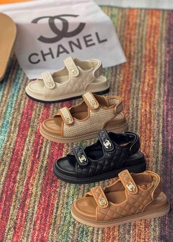CHANEL Kadın Kahverengi Dolgu Topuklu Sandalet