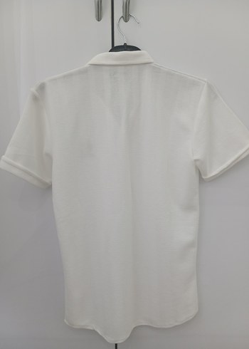 Düğmeli Beyaz Kısa Kollu Pamuklu Erkek Gömlek - Görsel 3