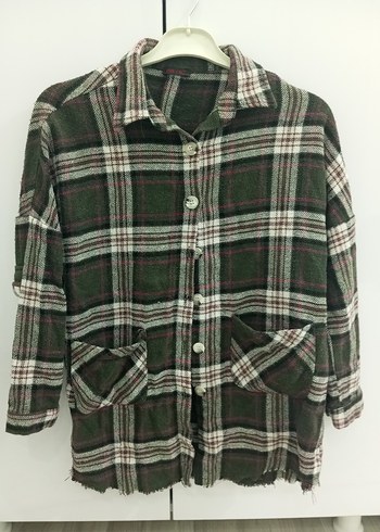 Düğmeli Uzun Kollu Kadın Gömlek Ceket - Görsel 2