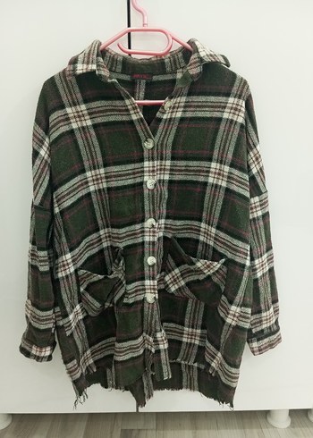 Düğmeli Uzun Kollu Kadın Gömlek Ceket - Görsel 4