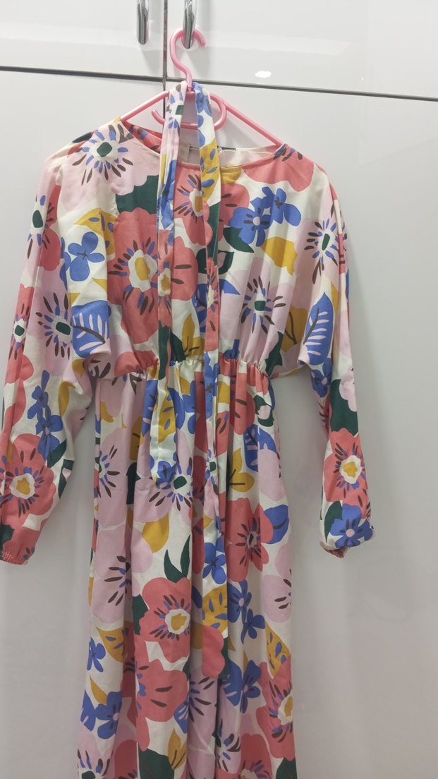 Çiçek Desenli Bohem Uzun Elbise - Görsel 2