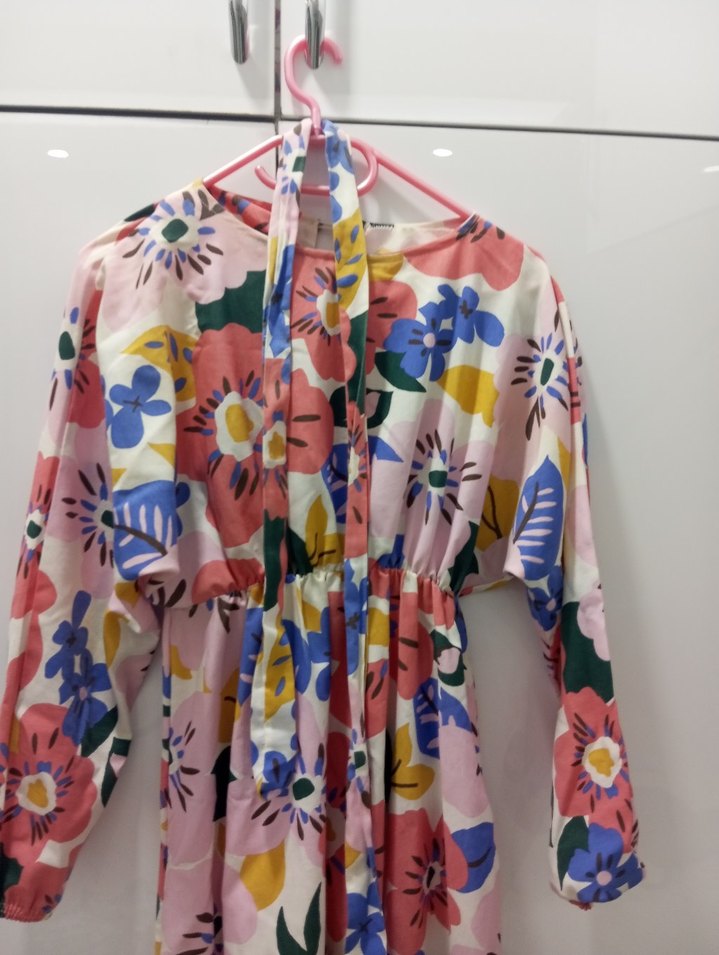 Çiçek Desenli Bohem Uzun Elbise - Görsel 4