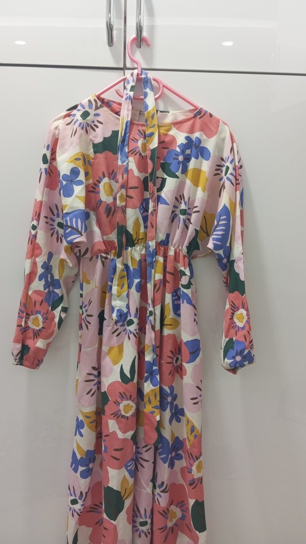 Çiçek Desenli Bohem Uzun Elbise - Görsel 5