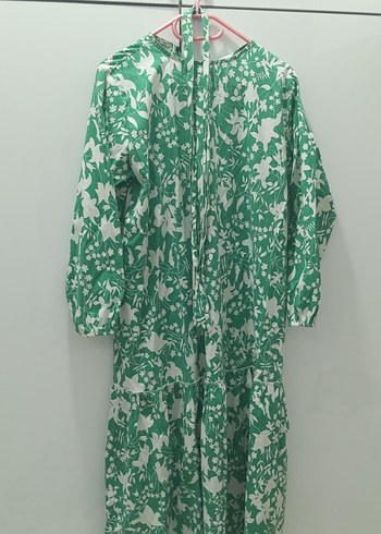 Yeşil Bohem Uzun Kollu Uzun Elbise - Görsel 5