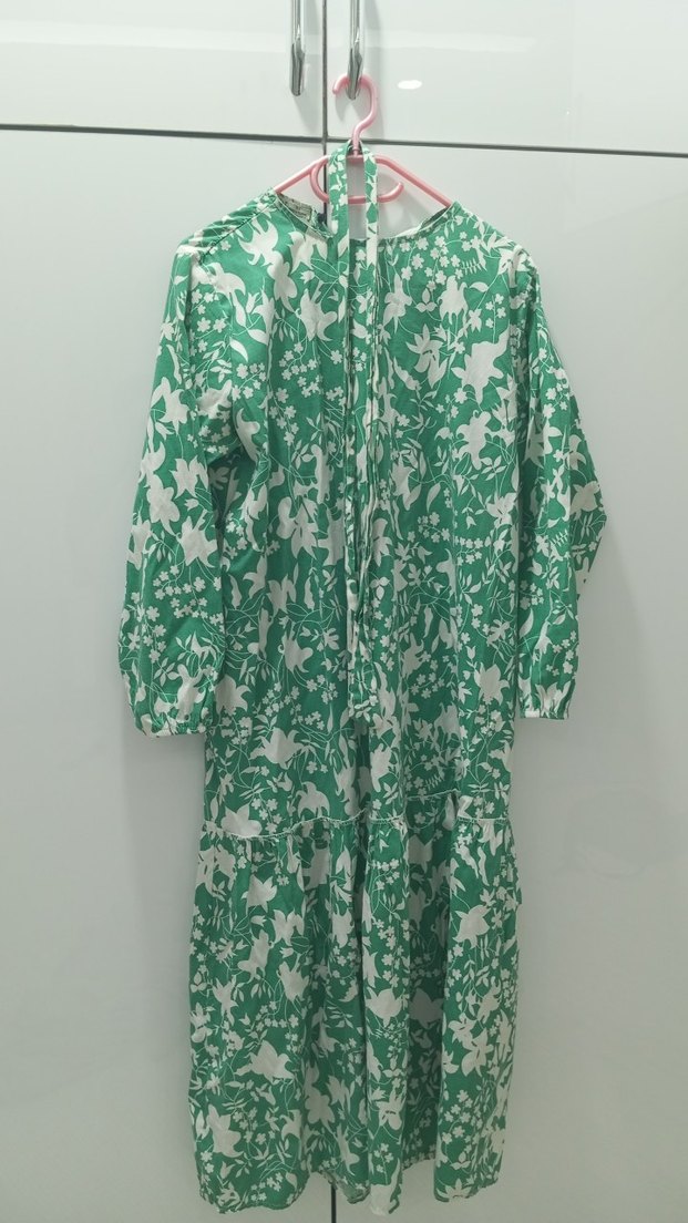 Yeşil Bohem Uzun Kollu Uzun Elbise - Görsel 5