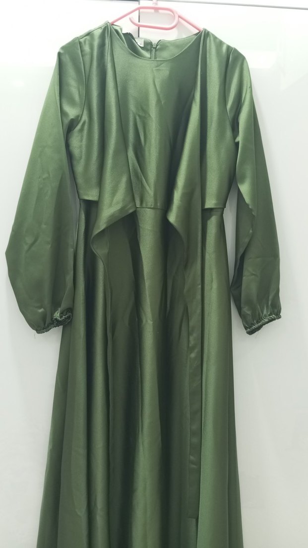 Uzun Kol Drapeli Kadın Elbise - Görsel 2