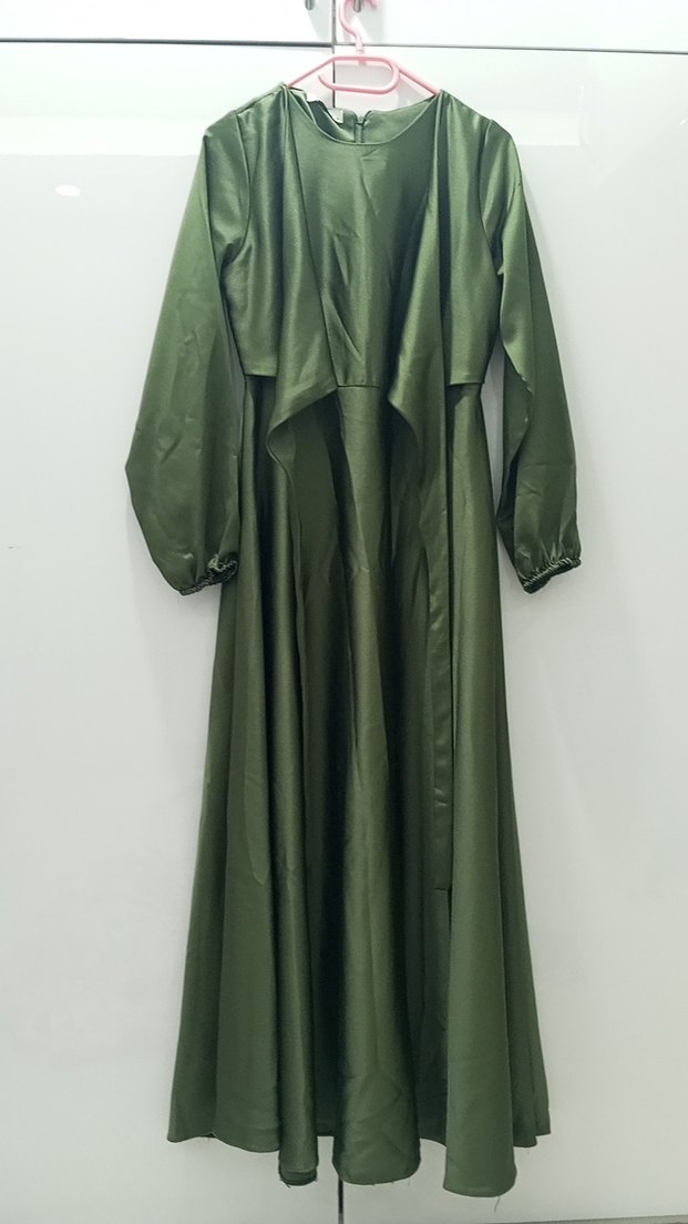 Uzun Kol Drapeli Kadın Elbise - Görsel 4