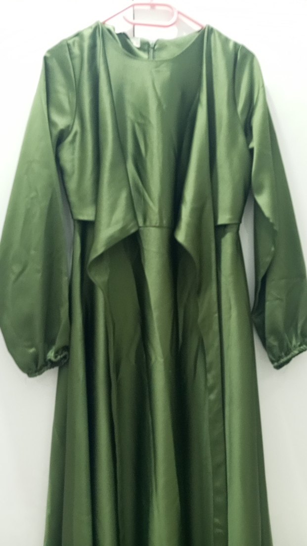 Uzun Kol Drapeli Kadın Elbise - Görsel 3