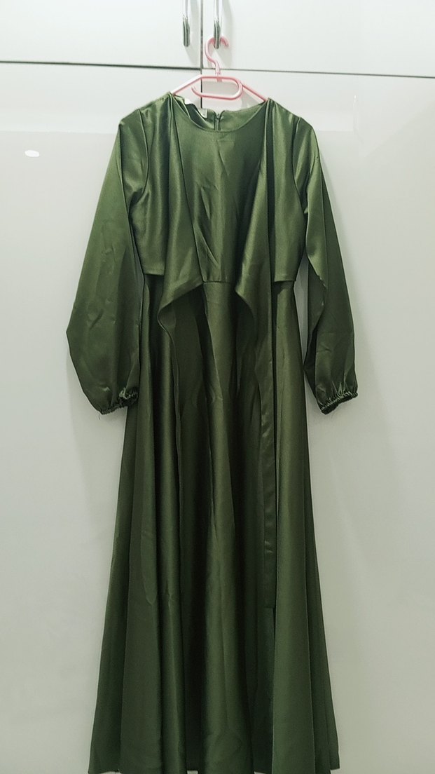 Uzun Kol Drapeli Kadın Elbise - Görsel 5