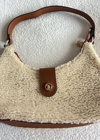 Bej Peluş Detaylı Bohem Kadın Çanta - Görsel 4