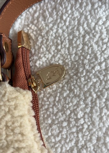 Bej Peluş Detaylı Bohem Kadın Çanta - Görsel 7