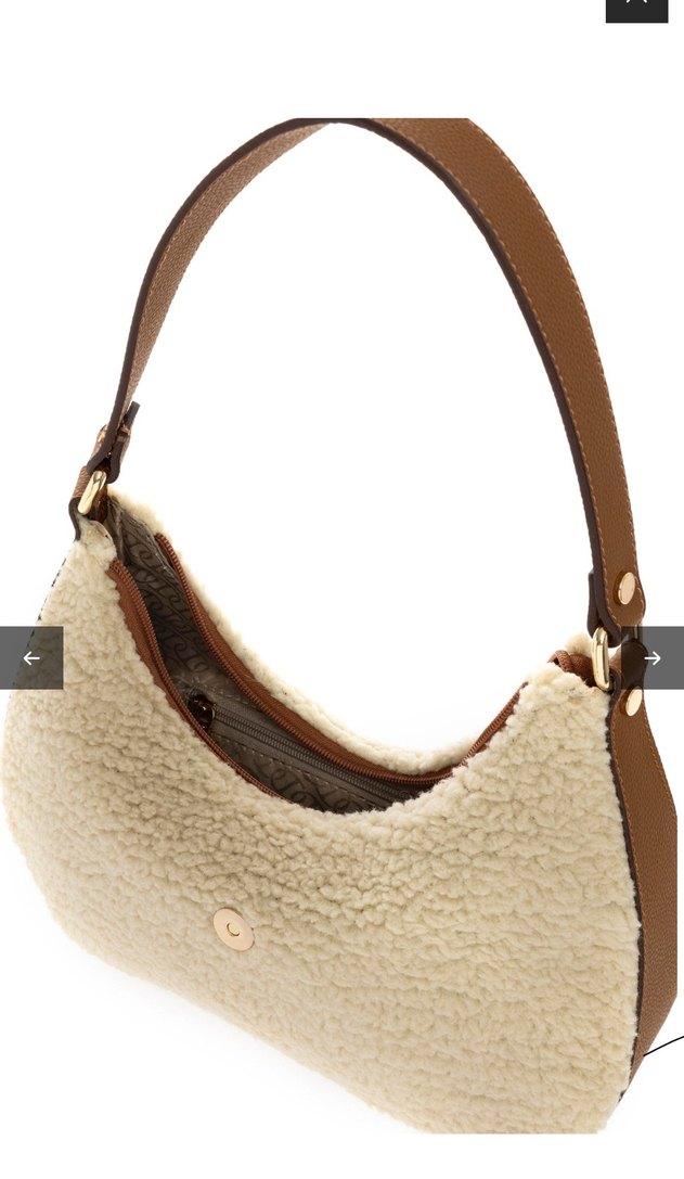Bej Peluş Detaylı Bohem Kadın Çanta - Görsel 3