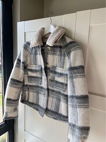 xs Beden çeşitli Renk Zara gri desenli kalın mont XS