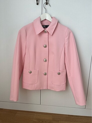 Zara toz pembe ceket XS