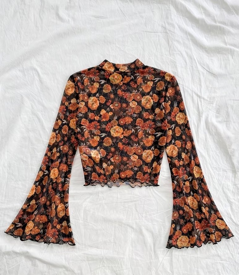 Dantel Detaylı Kısa Bohem Bluz - Görsel 5