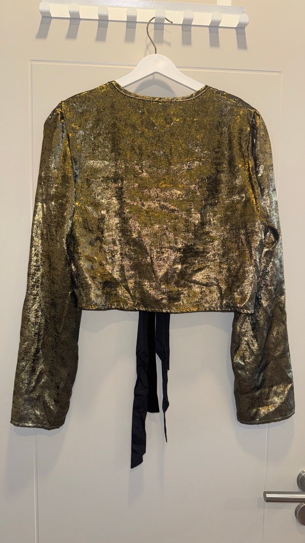 Parlak Altın Yılan Derisi Desenli Kadın Ceket - Görsel 5